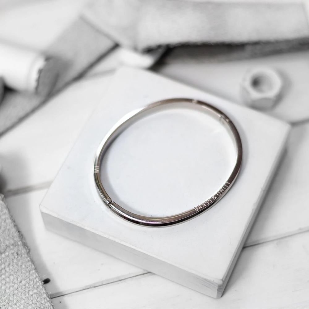 BRASS AND UNITY SILVER UNITY BANGLE BRACELET